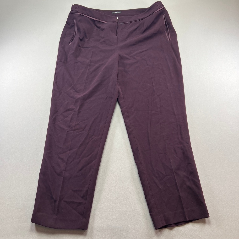 Jones New York Dress Pants Womens 16W Burgundy Stretch High Rise Business Formal